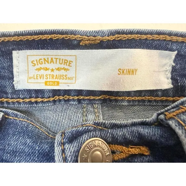 Levi’s Signature Gold Skinny Jeans Women’s Blue Mid Rise Stretch Denim 28x30 - Image 4