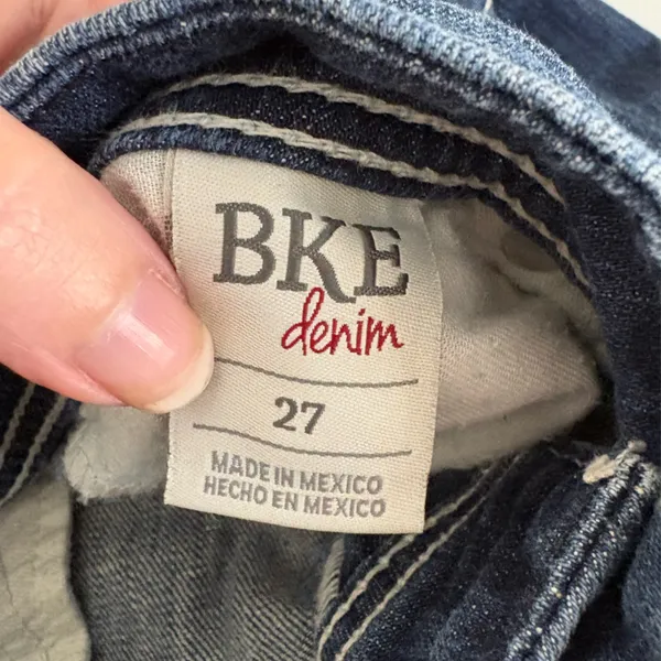 Women’s BKE STELLA Cropped Raw Hem Jeans‎ Sz 27 Fade Whisking Low Rise EUC - Image 10