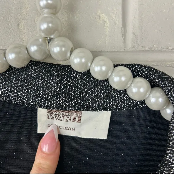 Vintage Montgomery Ward Silver Sparkle Button Down Shirt + Tank Set - Image 6