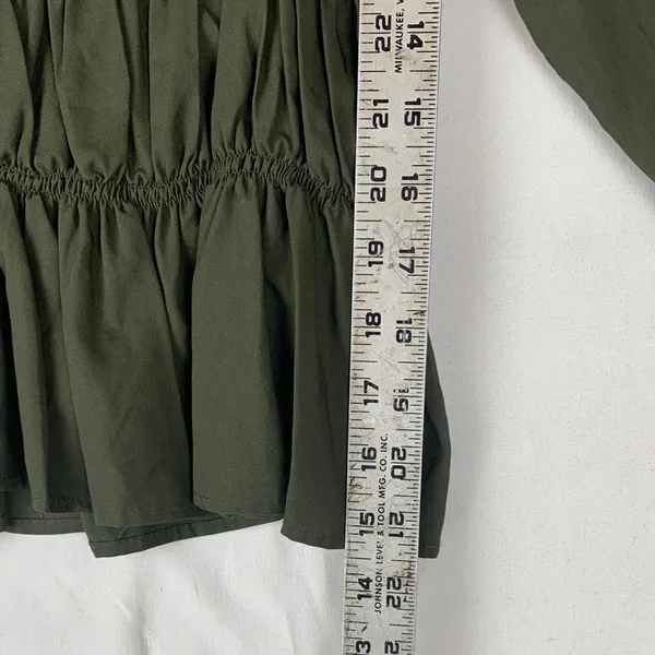 Springfield size eu 40 medium Olive Green Blouse Renaissance cosplay sand dollar - Image 5