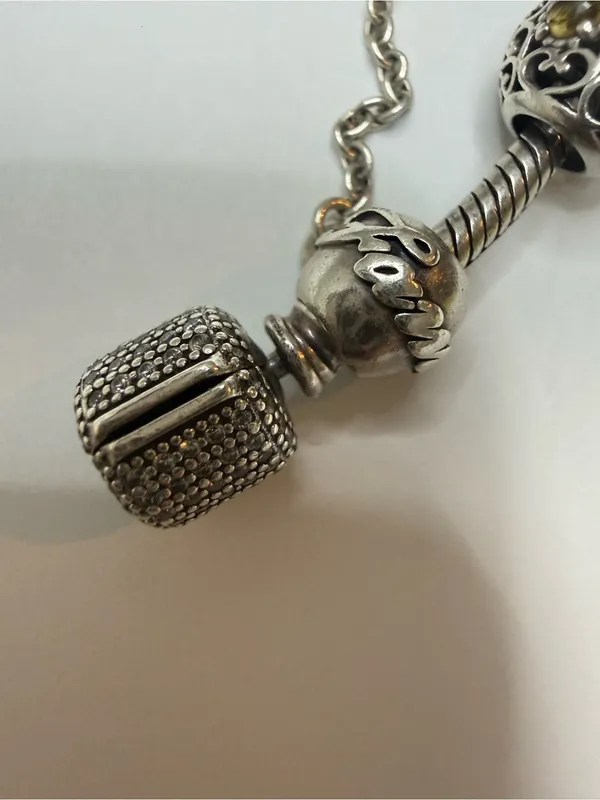 Authentic Pandora Sterling Silver Bracelet with Charm - Image 10