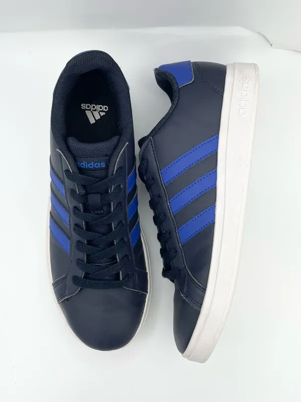 Adidas Grand Court blue lace-up unisex sneakers Size 6 - Image 4