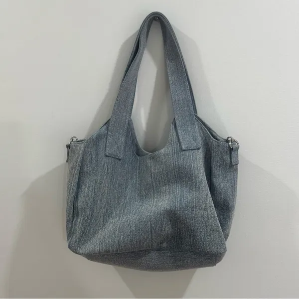 True Religion denim horseshoe tote bag purse shoulder bag satchel NWOT - Image 5