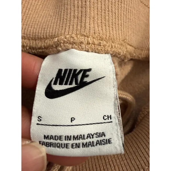 Nike Sportswear Phoenix Fleece High Rise Shorts Tan Beige Womens Small 4015 - Image 4