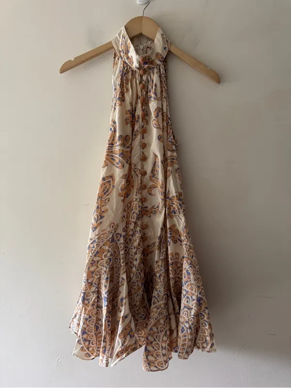 Zara High‎ Neck Floral Print Crochet Button Mini Dress - Image 2