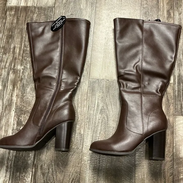 Style & Co Elegant Brown Knee-High Women's Boots Size 7W Extra Wide Calf - Image 10