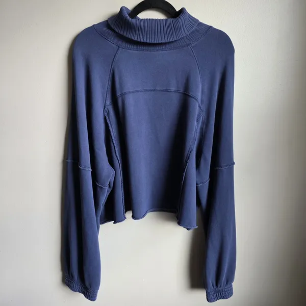 Aerie New Heights Cropped Turtleneck Sweatshirt Soft Lounge Casual Cozy Size XL - Image 4