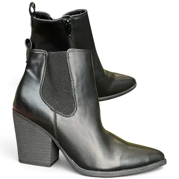 Naturalizer SOUL Micah Chelsea Boots Black Pointed Toe Block Heel Size 7 - Image 4