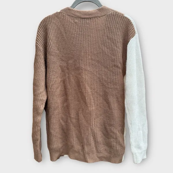 Aster Mix Match Knit Cardigan Tan Size M - Image 6