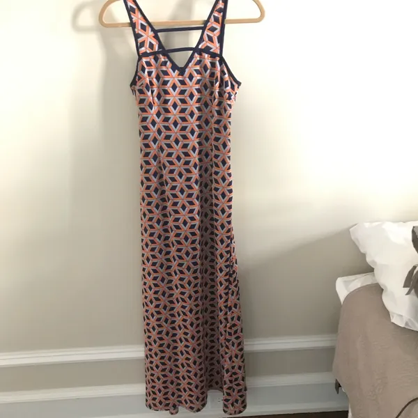 Altar’d State Orange & Navy Maxi Dress Sz S - Image 5