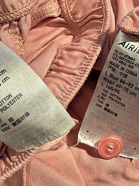 Uniqlo AIRism Pink Pajama Set L Long Sleeve Pants Read Description Flaw - Image 3
