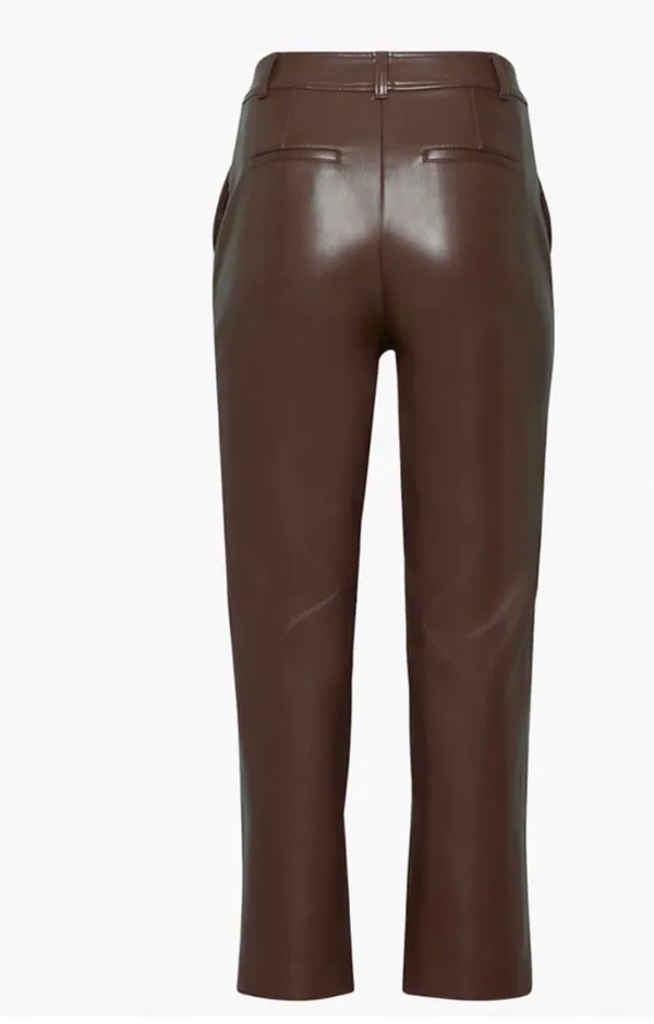 Aritzia Babaton Command vegan leather pants in coffee bean - Image 3