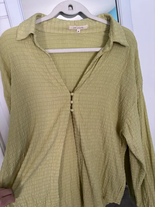Oversized open polo Green Size M - Image 3