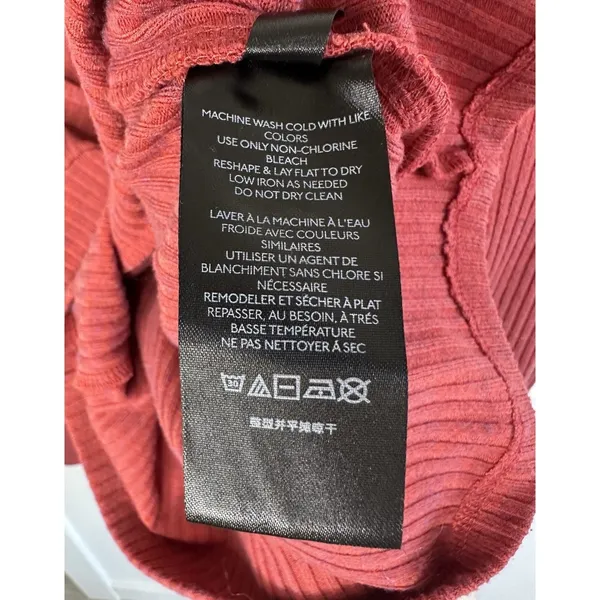 Urban Outfitters UO Ribbed Square Neck Long Sleeve Top Rust Red‎ Size Large - Image 9