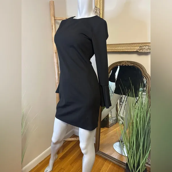 Blush Boutique Black Mini Bell Sleeve Dress Medium - Image 3