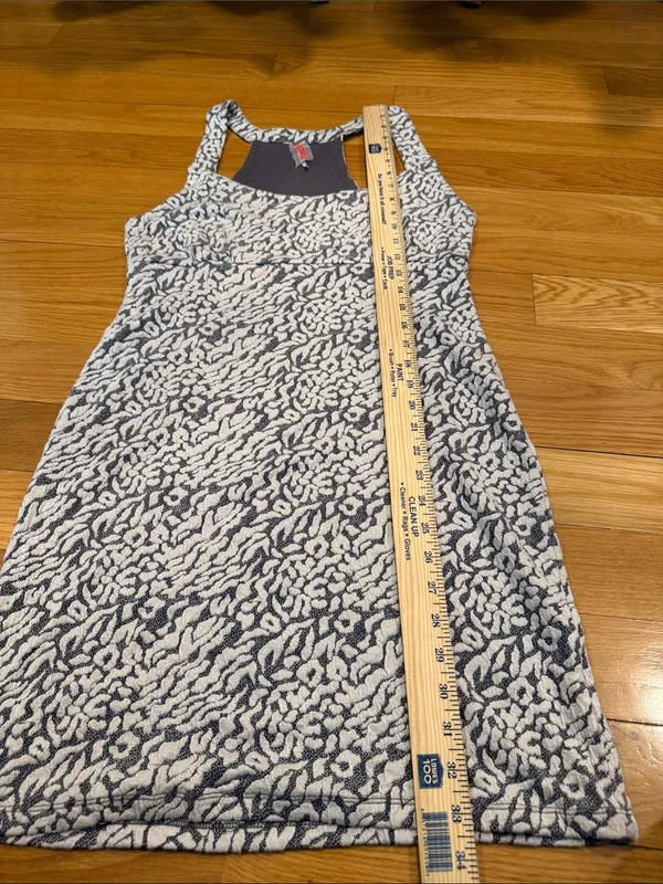 Free people racerback knit dress grey / white leopard style dress size large . - Image 7