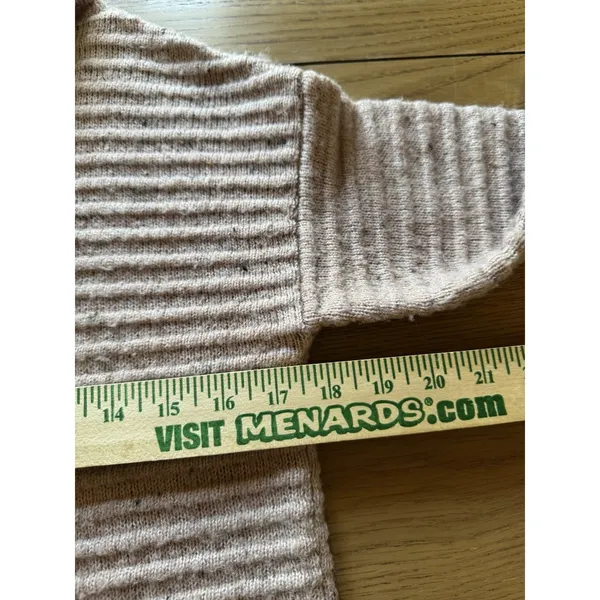 Madewell Women Sweater Size XXS Pink Wool‎ Blend Ribbed Knit Mock Neck Cozy City - Image 5
