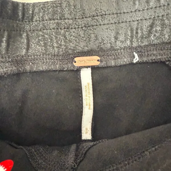 Free People Women’s Small Black Faux Suede Leggings Pants - Image 2