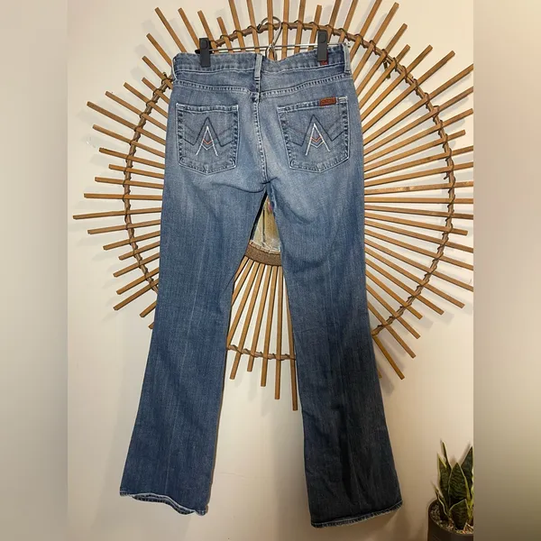 VTG Y2K 7 for all Mankind Classic Blue Women's Jeans Low Rise BootCut - Image 2