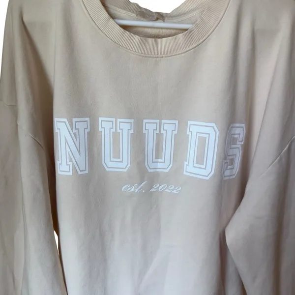 NUUDS Beige‎ Oversized Crewneck Sweatshirt Est. 2022 Birthday Drop XL - Image 4