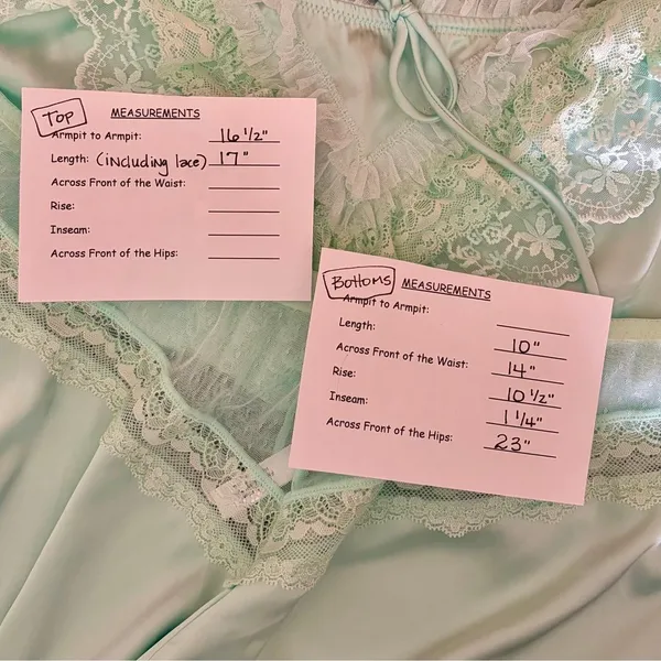 ANTHROPOLOGIE Two Piece Set Crop Lace Ruffle Cami Short Mint Green Lacey Medium - Image 14