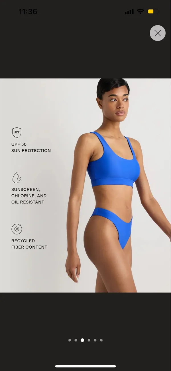 New Quince Italian Triangle Top & High-Leg Bikini Bottom Size Large - Image 9
