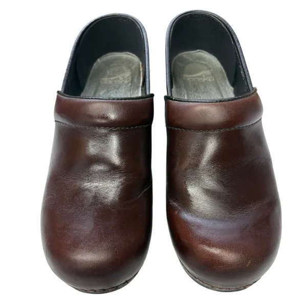 Dansko Brown Red Leather Professional Mule Clogs Comfort Nursing Work Shoes 39 - Image 8
