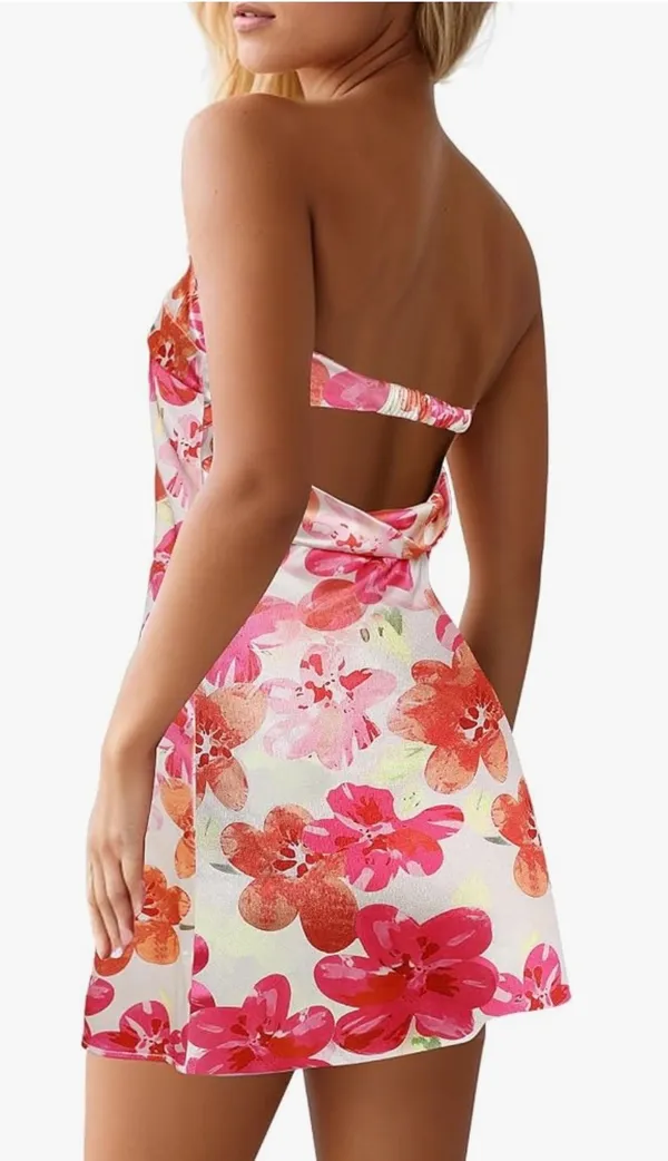 Amazon Strapless floral dress - Image 2