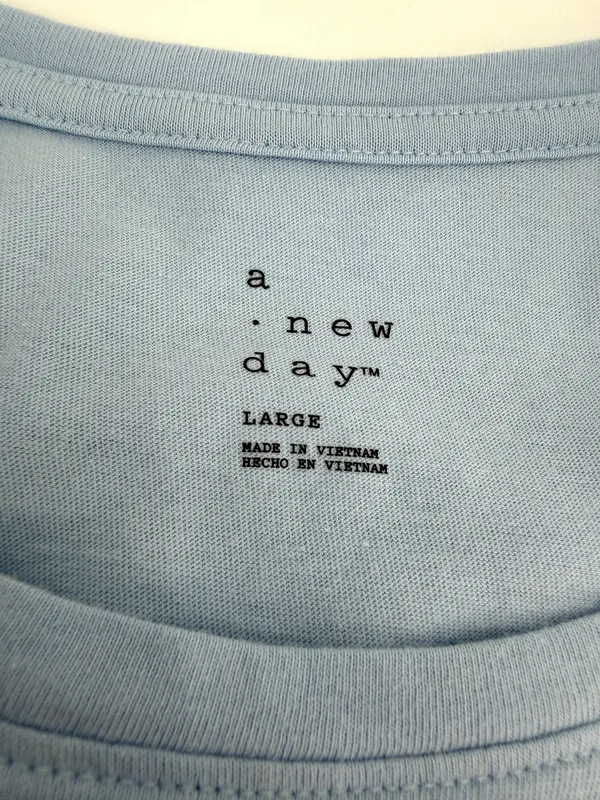 A New Day Top Women’s L Light Blue 100% Cotton - Image 4