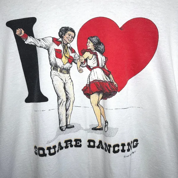 Fruit of the Loom Vintage 1988 I Love Square Dancing T Shirt‎ Single Stitch 80s Graphic Women's L - Image 3