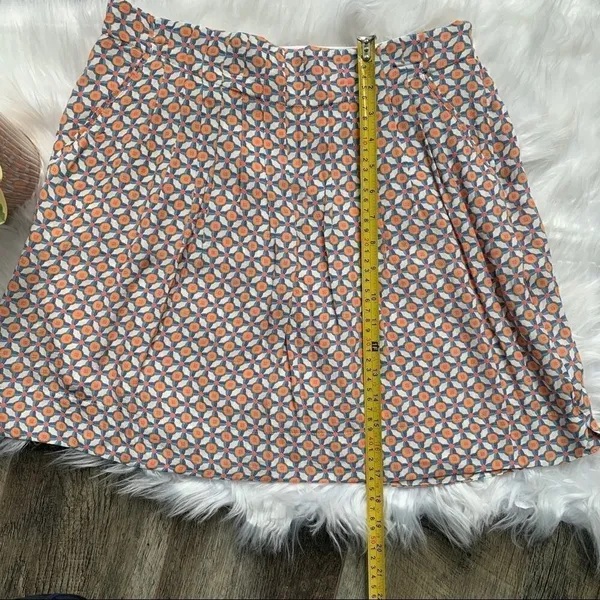 Promod French Designer Skirt Orange White Size 6 - Image 5