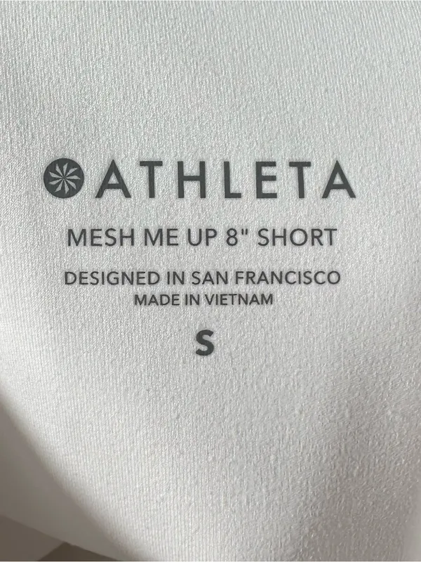 Athleta Mesh Me Up 8” Bike Shorts‎ White High Rise Mesh Hem Women’s Small - Image 8