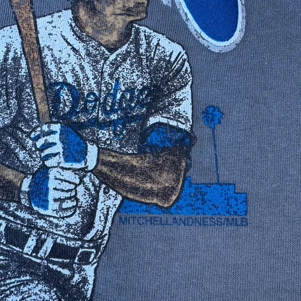 MLB Los Angeles Dodgers Mitchell & Ness Baseball Grey Graphic T-shirt - Image 7