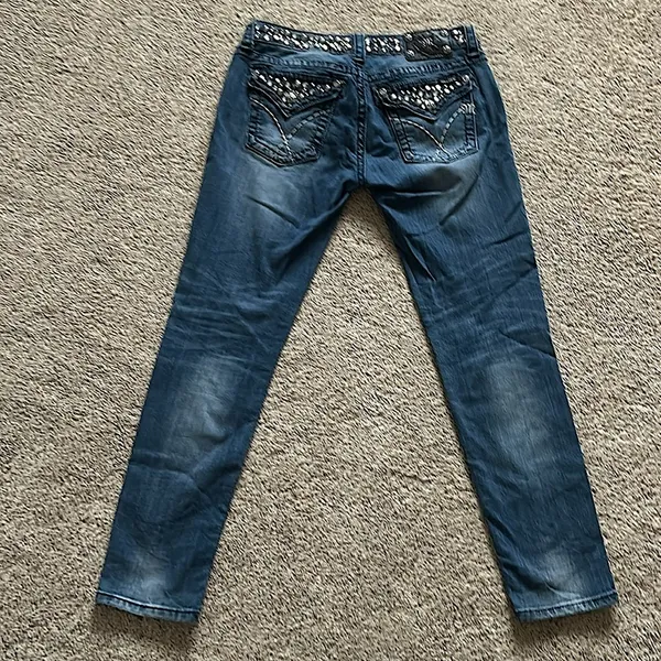Miss Me Sexy Gems Sand Washed Blue Denim Skinny Jeans Pants **Size 30** 🔥🔥 - Image 4