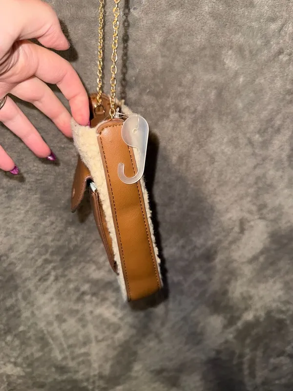 Steve Madden Sherpa Faux Fur Mini Crossbody Phone Bag - Image 4