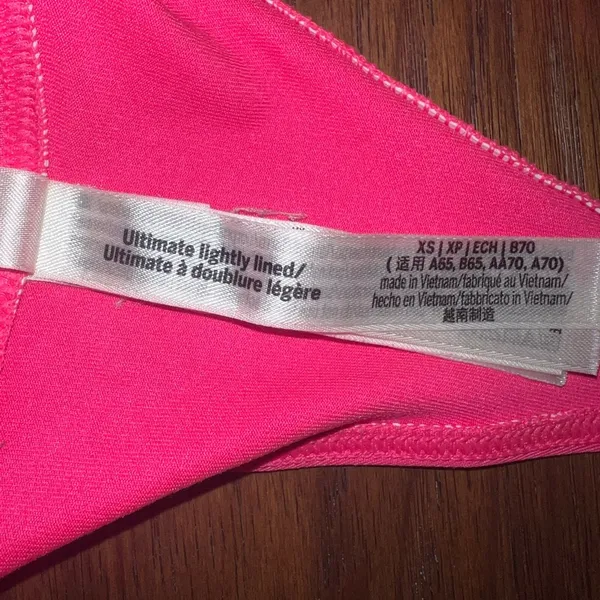 PINK XS twist front sports bra neon pink - Image 3