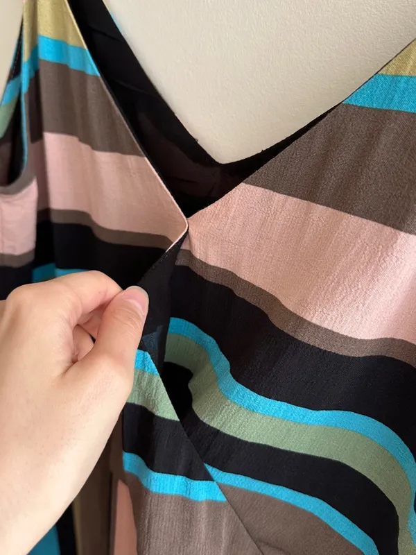 ZARA Women’s Multicolor Striped Asymmetrical Spaghetti Strap Tank Top, Size Med - Image 5