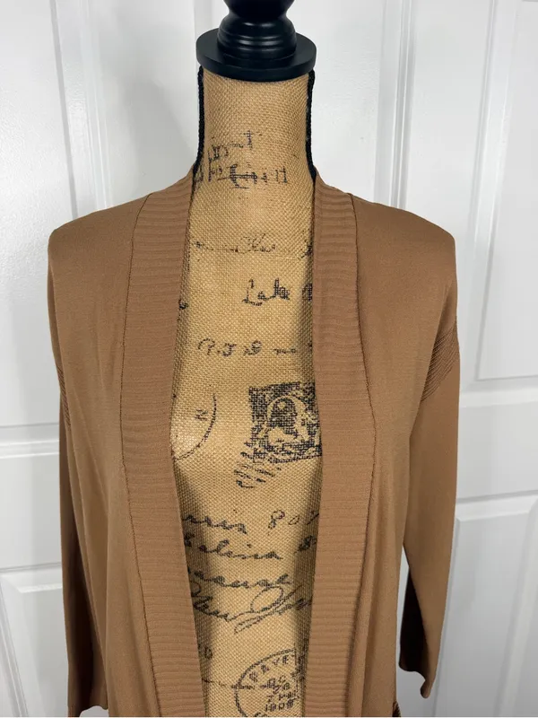 House of CB Size S Camel Brown Floor Length Open Front Duster Cardigan NWOT - Image 4
