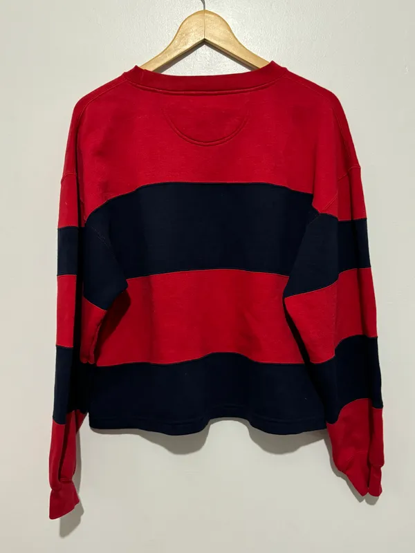Disney Winnie The Pooh Vintage Sweatshirt Crewneck Striped Red and Blue - Image 8
