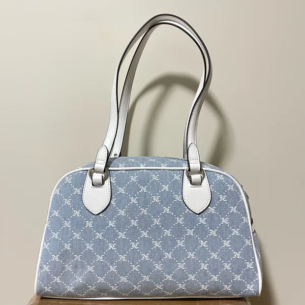 Juicy Couture She's the Moment Satchel Handbag Light Denim Heart Charm Brand New - Image 2