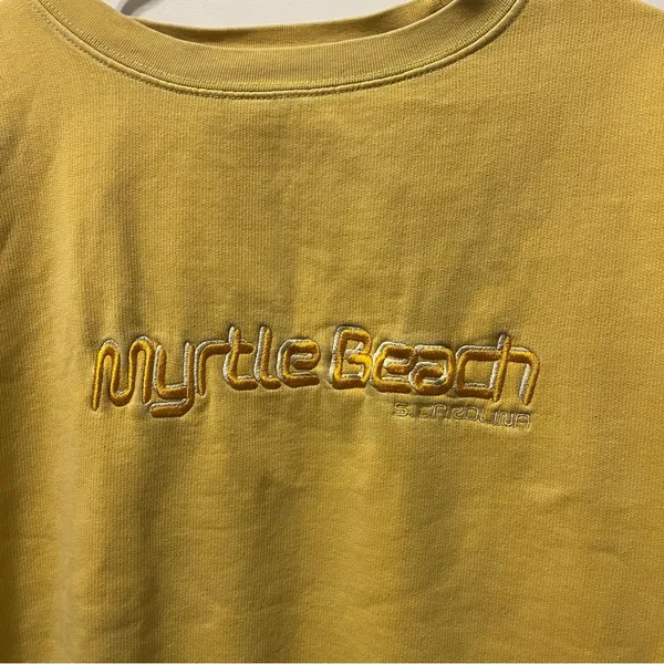 Myrtle Beach South Carolina Yellow Vintage Crewneck - Image 5