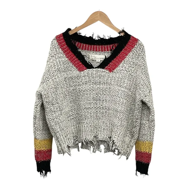 Vintage Havana Womens Sweater Small‎ Gray V Neck Long Sleeve Pullover - Image 2
