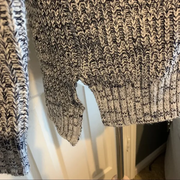 Gray Varsity Stripe Sleeve Cardigan - Image 4