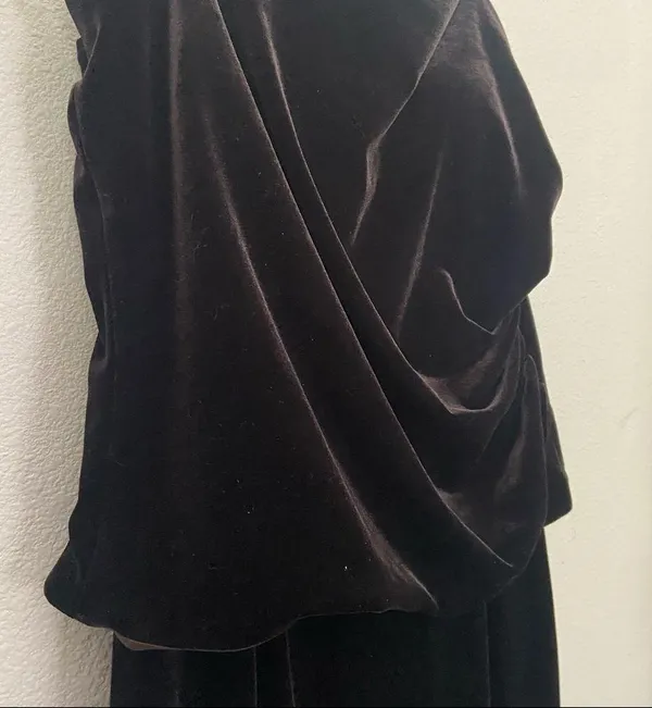 Brown velvet floor length dress - Image 3