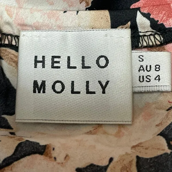 Hello Molly Black Pink Floral Sleeveless Cami Camisole Maxi Summer Dress Size 4 - Image 4