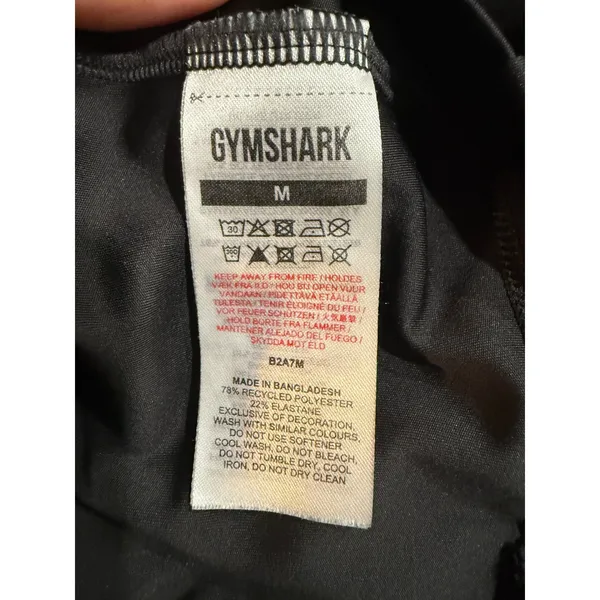 Gymshark Black Cropped Tank Top Open Back Workout Athletic‎ Women's M - Image 5