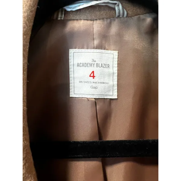GAP The Academy Blazer 4 Camel Tan Wool Blend Preppy Dark Academia Schoolboy - Image 5