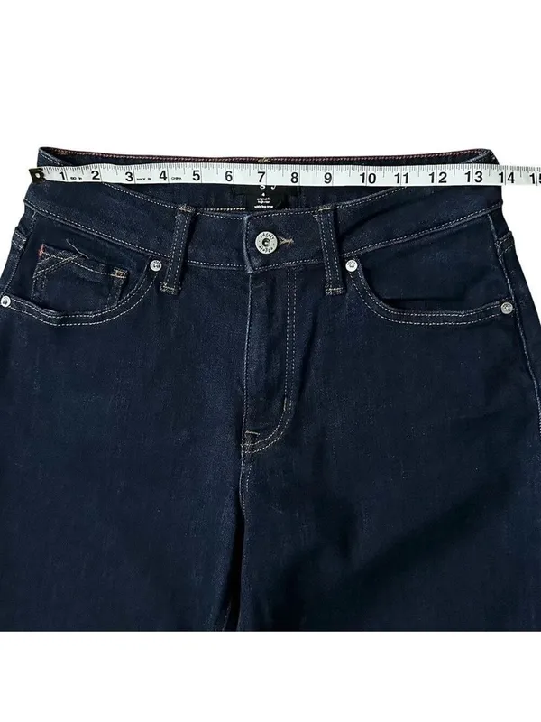 edgely by Maurices Original Fit High Rise Wide Leg Crop Raw Hem Jeans Size 4 - Image 7