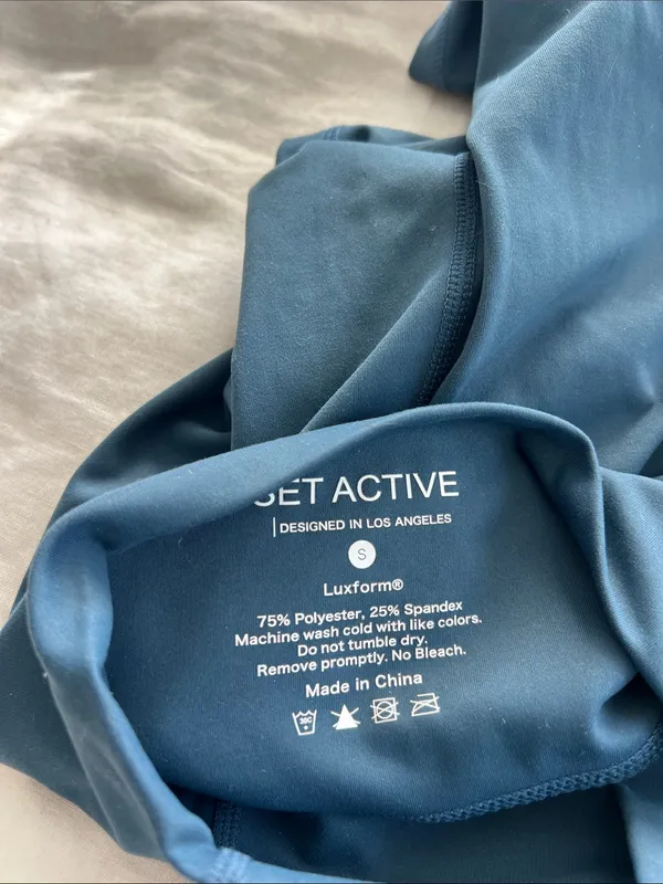 SET ACTIVE Luxform Slate Blue Bike Shorts Small $67 - Image 4