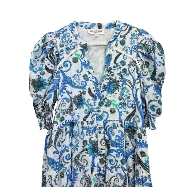 HALE BOB Roxie Dress Blue Floral Pockets SMALL - Image 6